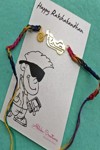 Biker quirky rakhi with roli chawal capsules