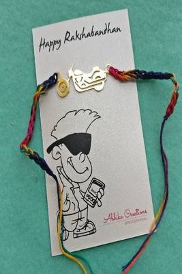 Biker quirky rakhi with roli chawal capsules 3