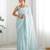 Sky blue color georgette fabric beautiful partywear embroidered saree