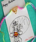 Super bhabhi quirky rakhi with roli chawal capsules