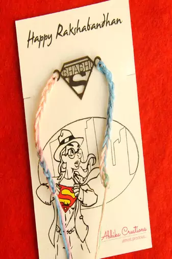 Super bhabhi quirky rakhi with roli chawal capsules