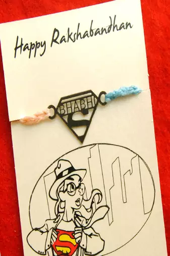 Super bhabhi quirky rakhi with roli chawal capsules