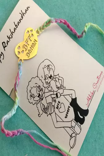 "bff behan" sister quirky rakhi with roli chawal capsules