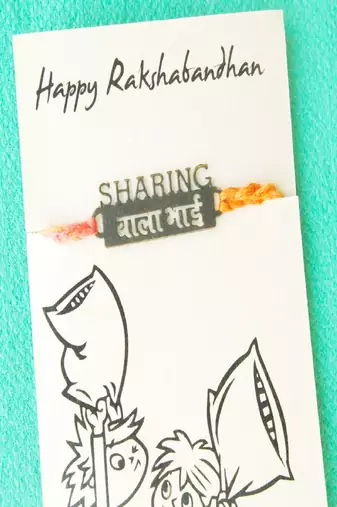 Sharing wala bhai quirky rakhi with roli chawal capsules