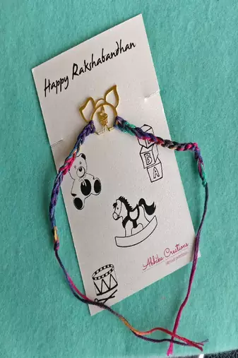 Baby elephant quirky rakhi with roli chawal capsules