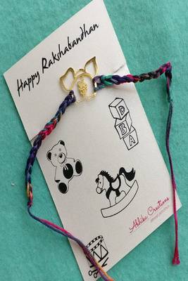 Baby elephant quirky rakhi with roli chawal capsules 3