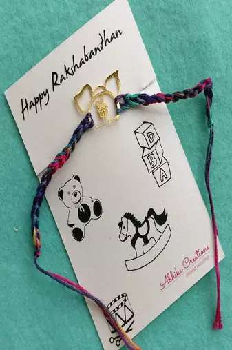 Baby elephant quirky rakhi with roli chawal capsules