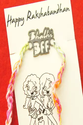 Bhabhi bff quirky rakhi with roli chawal capsules