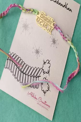 Bhabhi pataka quirky rakhi with roli chawal capsules