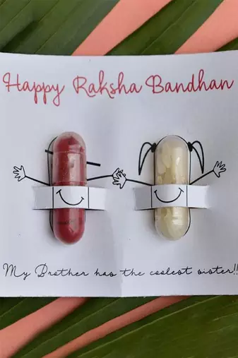 Nakhre waali bhabhi quirky rakhi with roli chawal capsules