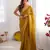 Mustard color woven chiffon fabric ethnic bollywood party saree