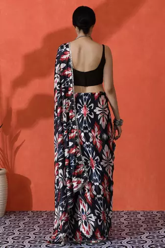 Multy chinon digital printed girlie partywear saree