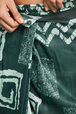 ready to wear olive muslin fabric designer printed partywear saree 5