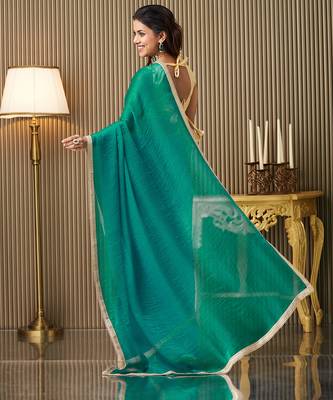 Rama chiffon fancy party saree 2