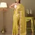 Gold color chiffon fabric fancy bollywood party saree