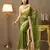 Green color net fabric fancy bollywood party saree