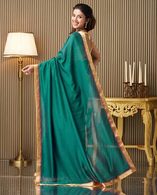 Rama silk blend fancy party saree 2