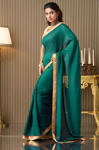 Rama silk blend fancy party saree