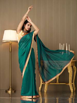 Rama silk blend fancy party saree 5