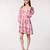 Pink flower print organza western dress