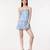 Blue flower pint poly satin western dress