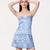 Blue flower pint poly satin western dress