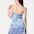 Blue flower pint poly satin western dress