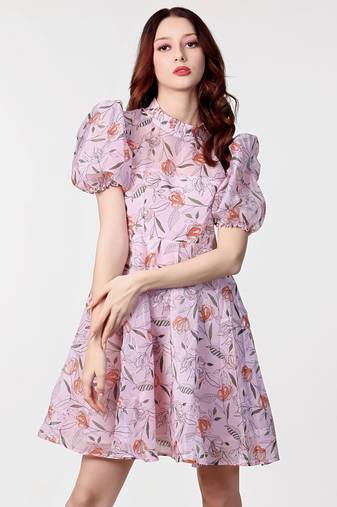 Multi colour organza western dress