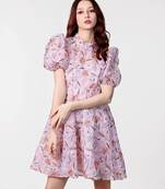 Multi colour organza western dress