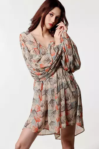 Multi colour poly georgette western dress