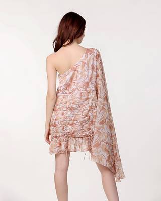 Multi colour crinkle chiffon western dress 4
