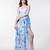 Sky blue poly georgette western dress