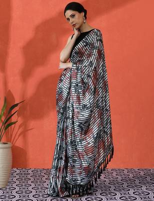 Multy chinon saree with digital print ceremonial wear 4
