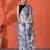 Grey color chinon fabric saree with beautiful digital print for ceremonial wear