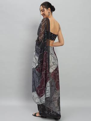 Multi georgette printed saree 2