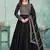 Black art silk embroidered anarkali suit