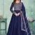 Blue art silk embroidered anarkali suit