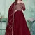 Maroon art silk embroidered anarkali suit