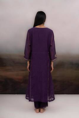 Purple ambia dress set with dupatta 4