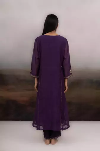 Purple ambia dress set with dupatta
