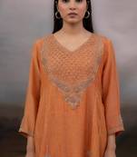 Rust orange ambia dress set with dupatta