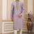 Men's purple straight kurta with plain banarasi art silk and without lining