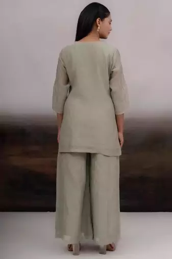 Grey matsya top and palazzo