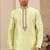 Men's pista  straight kurta with plain banarasi art silk and without lining