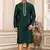 men's green plain banarasi art silk straight kurta pajama with without lining
