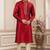 Men's maroon plain banarasi art silk straight kurta with without lining