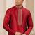 Men's maroon plain banarasi art silk straight kurta with without lining