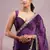 Wine soft burberry silk with embroidery and real mirror hand work saree with blouse