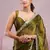 Mehendi soft burberry silk with embroidery and real mirror hand work saree with blouse