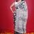 Black faux georgette with embroidered thread work saree with blouse